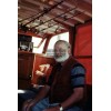 ERNEST HEMINGWAY SITTING ON YACHT WITH FISHING POLES 4X6 PHOTO