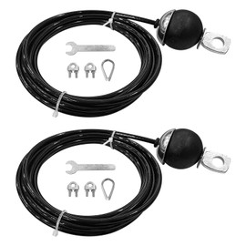 LJZP 2 Pack Fitness Pulley Cable 78 Inch, Adjustable Home Gym Cable Replacement, Heavy Duty Weight Cables for Pulley System Cable Machine Workout Equipment, Steel Wire Rope with Rubber Stopper Ball