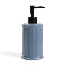 Umlaca Soap Dispenser, Refillable Ceramic Soap Dispenser, 360 ml, Suitable for Kitchen, Bathroom, Liquid Soap Dispenser (Blue)