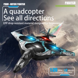 Remote Control Plane, 2.4Ghz Remote Control Foam Airplanes for Kids Boys Stunt Spray Drone with LED Lights