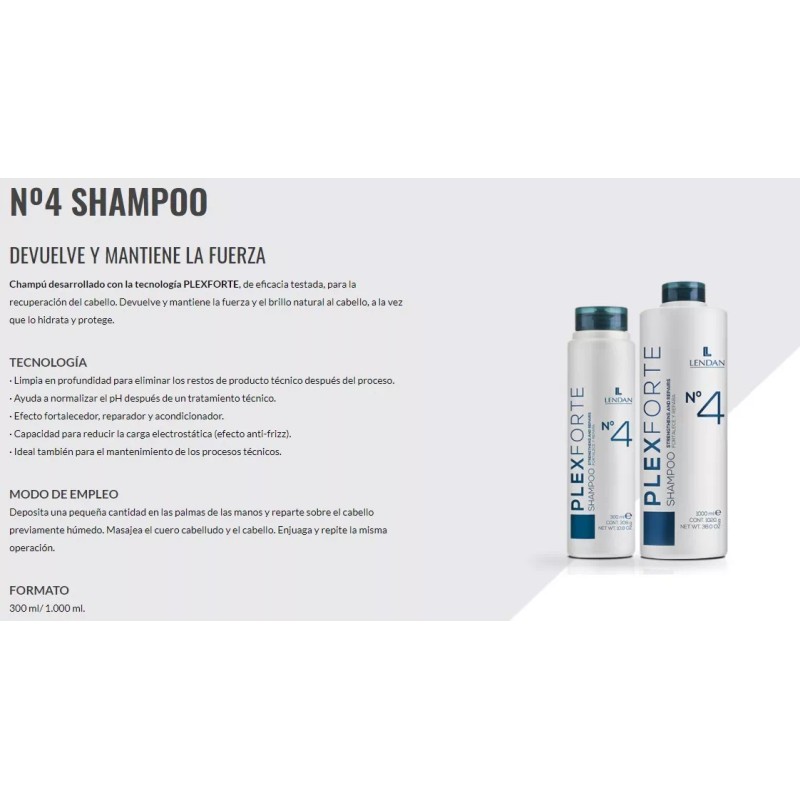 Lendan Plex Forte Reparación Shampoo 1 L + Acondicionador 1l