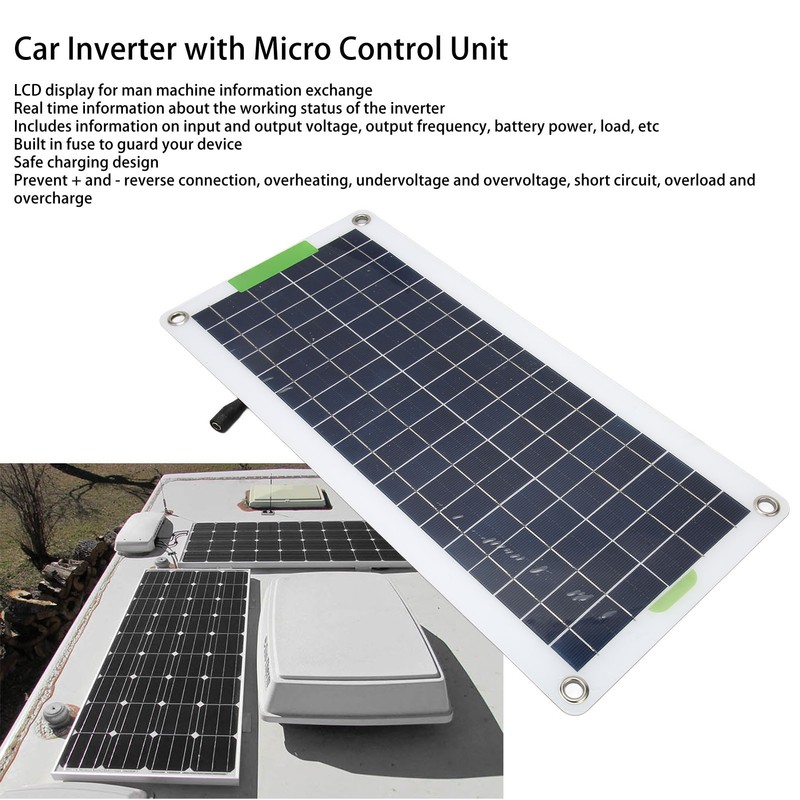 100W Solar Panel Kit 220W Inverter MPPT Controller Dual USB