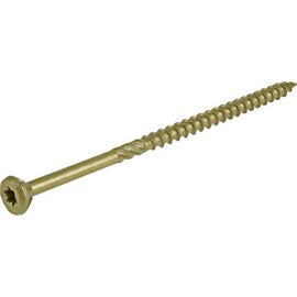 Power Pro - Tornillos de madera exteriores de primera calidad, #10 x 4 pulgadas, tornillos de cubierta multiusos para proyectos al aire última intervensión, broca T-25 de estrella incluida, bronce, 57