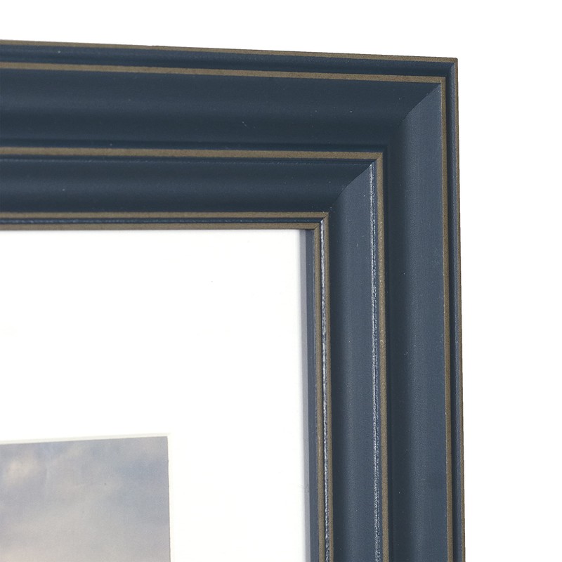 Malden International Designs 5x7 8x10 Rustic Blue Matted Picture Frame,