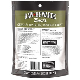 Northwest Naturals Raw Rewards Freeze-Dried Lamb Liver Treats for Dogs and Cats - Bite-Sized Pieces - Healthy, 1 Ingredient, Human Grade Pet Food, All Natural - 3 Oz (Packaging May Vary)