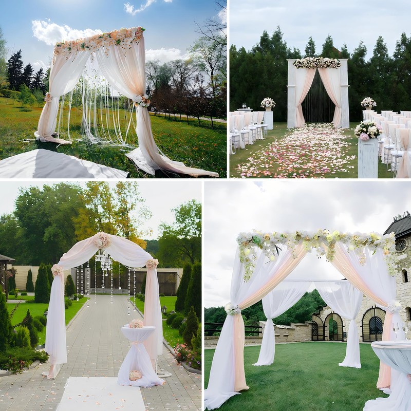 MEKOTRIN Wedding Arch Draping Fabric, 1 Panel 28" x20ft Chiffon