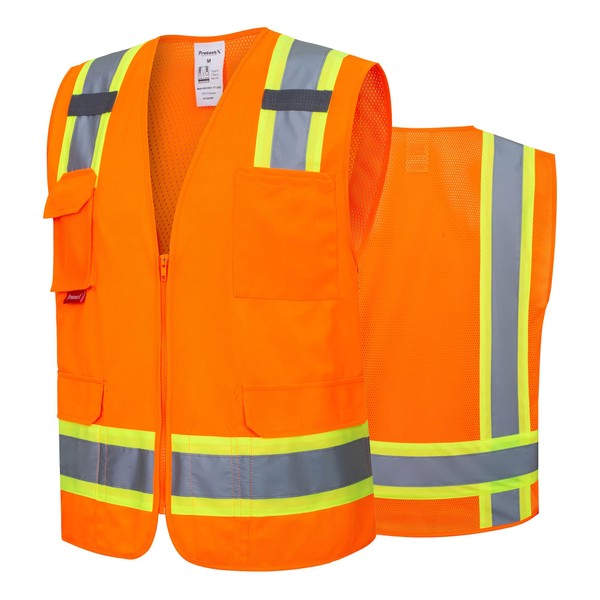 ProtectX High Visibility Reflective Safety Vest for Men Women Hi