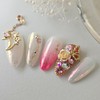 Light Rose Moon Handmade Nail Tips - Almond / 라이트