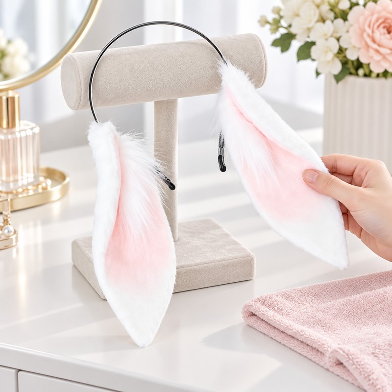 Plush Bunny Ears Hairband for Cosplay & Parties – Soft