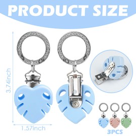 3pcs Hat Clips for Travel on Bag, Silicone Leaf Travel Hat Brim Clip, Hats Holder Protect Hats from Falling (Pink Blue Green)