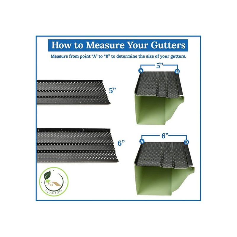 LEAF4GO 6" Gutter Guards Leaf Filter - Domestic Aluminum Gutter