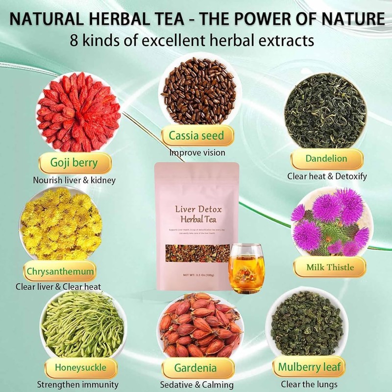 Liver Detox Herbal Tea, Dandelion Root Tea, Chrysanthemum Cassia Seed