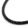 Silver One Stingray Leather Choker Black Silver 925 Hook Men's