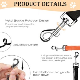 Heyumybit Double Dog Leash,No Tangle Dual Leash Walker,Double Dog Reflective Lead Splitter for Daily Walking Training of Medium to Large Dogs