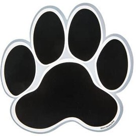 36 Large Paw Paper Cutout - Crafts Bulletin Board Decor Shapes - Black - 6 Inches