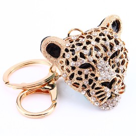 Crystal Leopard Keyring Crystal Rhinestone Keychain Bling Purse Pendant Handbag Charm Decoration Gift