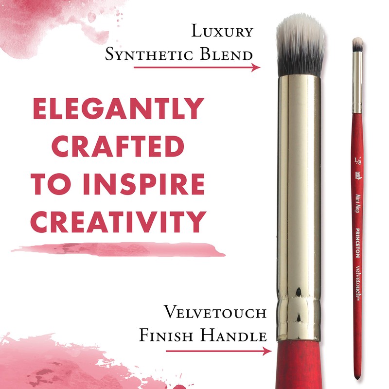 Princeton Velvetouch, Series 3950, Paint Brush for Acrylic, Oil and