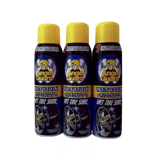Angel Guard Spray Tire Shine Cans 14oz each Shines and