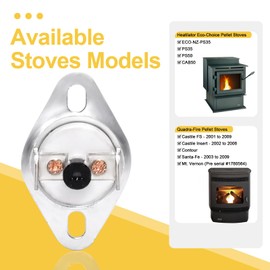 Adviace SRV230-1960 High Limit Switch for Heatilator Eco-Choice PS35 PS50 CAB50 Pellet Stoves, Quadra-Fire Castile Pellet Stoves, 175°F Snap Disc#2 Safety Sensor Thermodisc with Manual Reset.