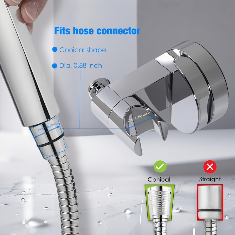 Handheld Shower Head Holder - Enhanced Suction Cup - Large