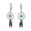 Blue Turquoise Western Jewelry Native American Indian Dream Catcher Feather