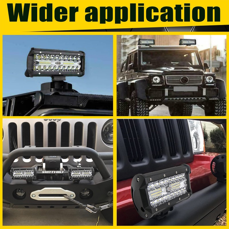 MUVKQC 7 Inch LED Light Bars - 8PCS 120W LED