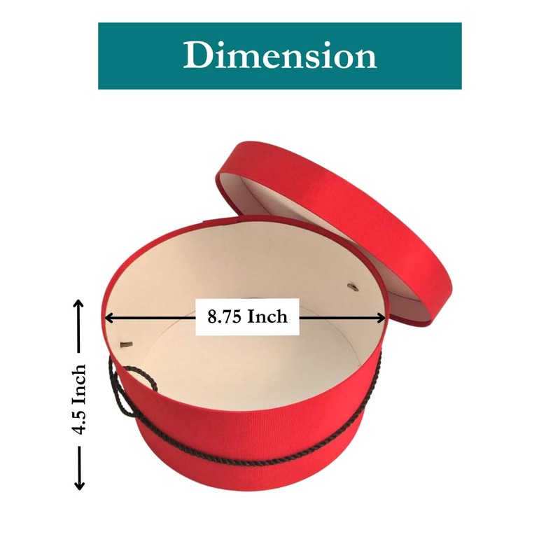 Sarah's Hat Boxes Classic Red Hat Box – 8.75" x