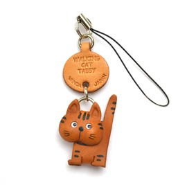 Genuine Leather Portable Cat Strap Petite Toraneko-chan Aruki VANCA CRAFT (Made in Japan by Artisans)