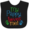 inktastic My Pappy Loves Me Baby Bib Black 2fc02