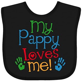 inktastic My Pappy Loves Me Baby Bib Black 2fc02