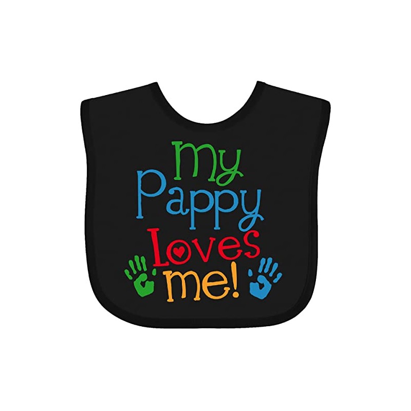 inktastic My Pappy Loves Me Baby Bib Black 2fc02