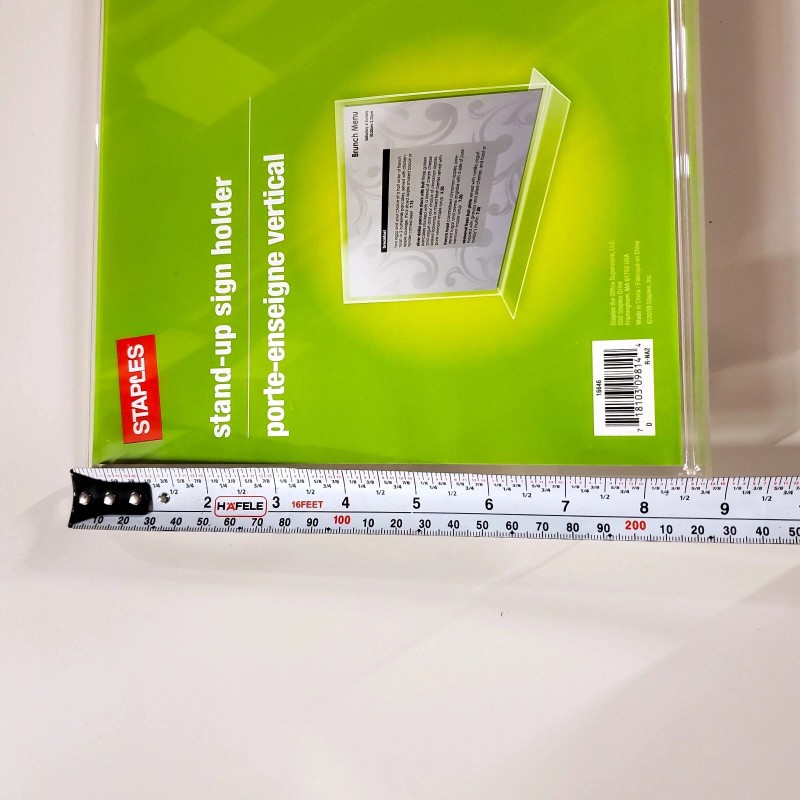 Staples Clear Acrylic 11"W x 8.5"H Horizontal Document Display Holder