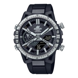 Casio Edifice ECB-2000YTP-1AJF Men's Watch, Solar, Bluetooth Included, Black, Black/Silver (Resin Band), Analog-Digital