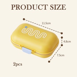 2 Pack Travel Soap Case, Portable Leak-Proof Soap Container with Lid, Bar Soap Holder for Traveling, Camping, Gym, Outdoor Activities, Plastic Soap Dish, Yellow