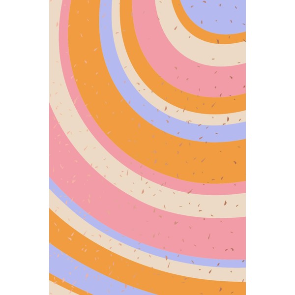 Groovy Wavy Pattern With Sprinkles, Pink, Blue, Orange, Retro 50