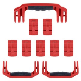 Pelican 1650 Replacement Handle & Latch Set by ColorCase - Red Handles & Double Throw Latches
