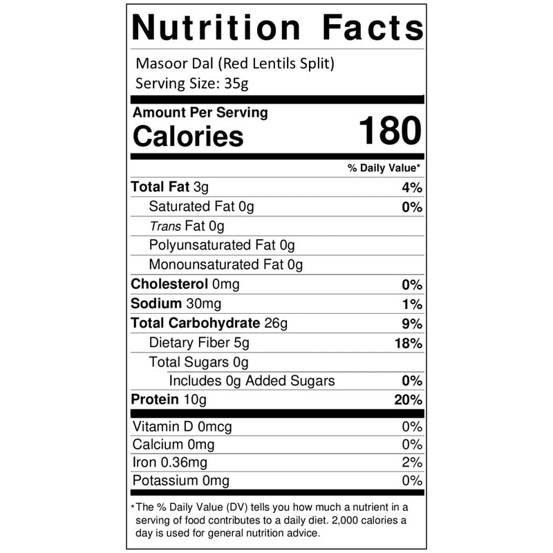 Aiva Masoor Dal (Red Split Lentils) No Husk 4 LB