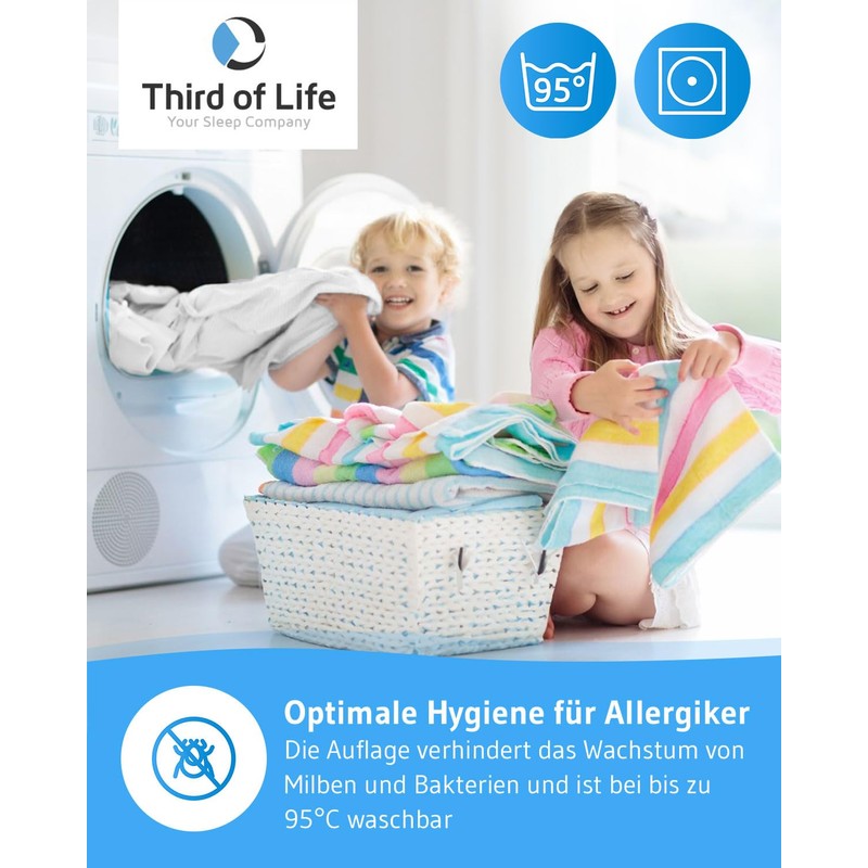 Third of Life Mattress Protector, 200 x 200 cm, Waterproof,