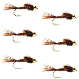 The Fly Fishing Place Bead Head Pheasant Tail Nymph Fly Fishing Flies - Trout and Bass Wet Fly Pattern - 6 Flies Hook Size 16
