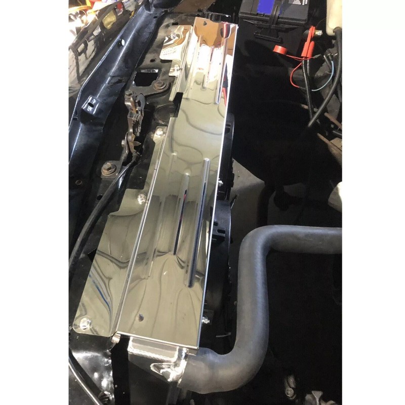 Unbranded Chrome Stainless Steel Bead Rolled Radiator Support For 1978-88