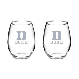 RFSJ Satin Frost Logo Wine or Beverage Glass Set of 2 (Duke Blue Devils)