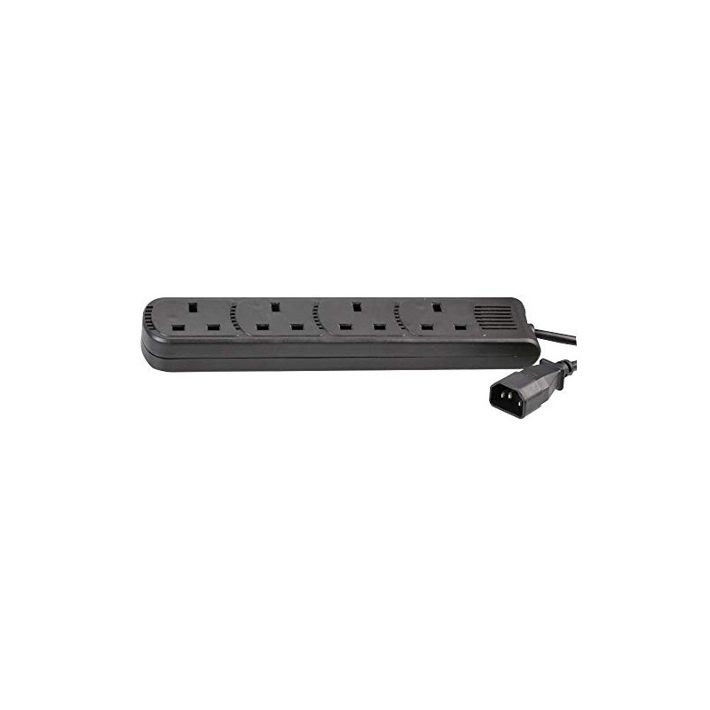 PRO ELEC PEL01206 IEC C14 Plug to 4-Gang mains Extension