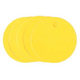 CleverDelights 1.5" Yellow Gift Tags - 100 Pack - Round Circle Paper Hang Tag