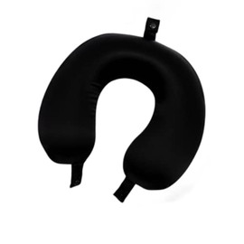 ROSEWARD 100% Mulberry Silk Travel Neck Pillow Replacement Cover Only, Highest 6A Grade Silk 22 Momme Silk Travel Neck Pillow Removable Cover, USA Made (Black)