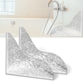 Elfzone Shower Splash Guard - Wavy Design Waterproof Bathroom Barrier, Easy Peel & Stick Installation for Bathtub, Sink & Tiles | Elegant Upgrade for Homeowners & Renters