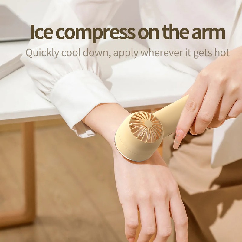 Handheld Fan Portable Electric Cold Compress Cooling Fan USB Rechargeable