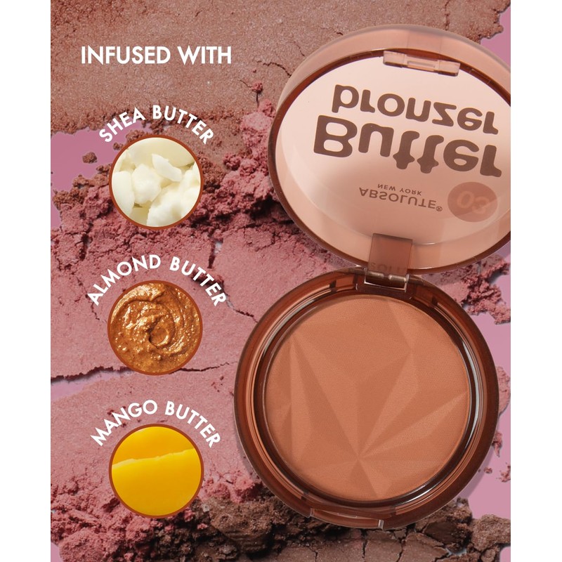 Absolute New York Butter Bronzer Blush, Soft Pressed Powder, Highly