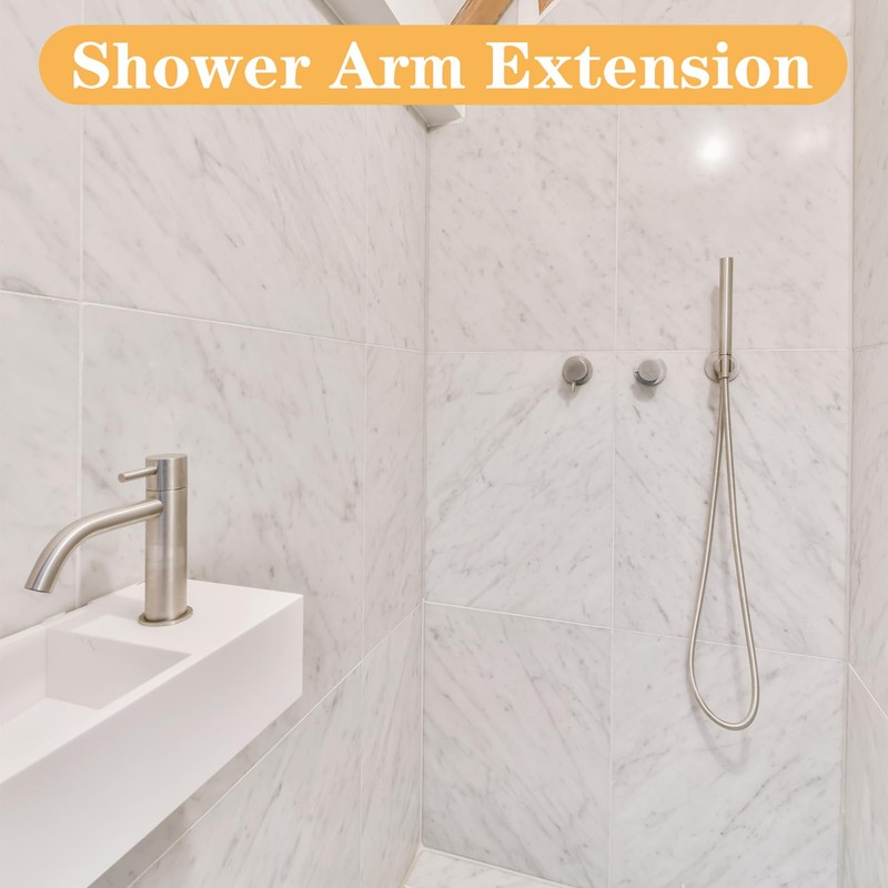 2Pcs Shower Head Extension Arm Shower Head Adapter, Brass G1/2