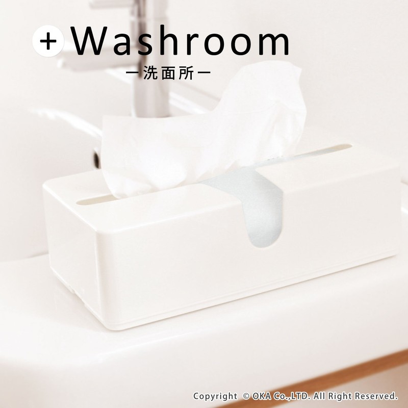 OKA Easy to Remove Paper Towel Case Pick (White) (Tissue,