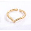 Bolenvi Crystallized Gold Wishbone Adjustable Ring in 18K Gold Pated